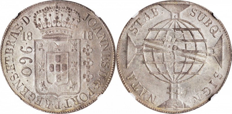 BRAZIL. 960 Reis, 1818-R. Rio de Janeiro Mint. Joao as Prince Regent. NGC MS-63....