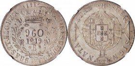 BRAZIL. 960 Reis, 1819-R. Rio de Janeiro Mint. Joao VI. NGC MS-63.
KM-326.1. Highly choice and well struck for the type, the alluringly argent piece ...