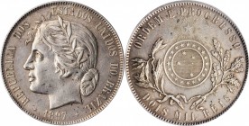 BRAZIL. 2000 Reis, 1897. Rio de Janeiro Mint. PCGS Genuine--Cleaned, AU Details Gold Shield.
KM-498. A fairly SCARCE type, this exhibits some minor e...