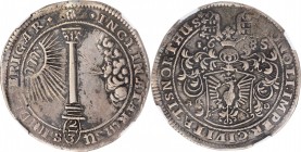 GERMANY. Nordhausen. 2/3 Taler, 1685-AD. NGC VF Details--Plugged.
KM-41; Dav-705. A VERY RARE issue that is seldom seen, this fractional Taler offers...