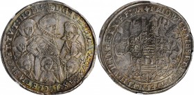 GERMANY. Saxe-Weimar. Taler, 1617-WA. Johann Ernst. NGC AU-58.
Dav-7529; Koppe-210; Schnee-349. Obverse features Johann Ernst and his seven brothers....