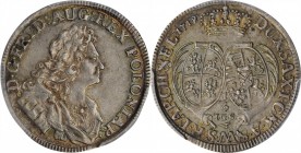 GERMANY. Saxony. 1/6 Taler, 1719-IGS. Dresden Mint. Friedrich August I. PCGS AU-58 Gold Shield.
KM-790. A boldly struck and pleasantly toned coin wit...