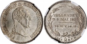 GERMANY. Saxony. 1/6 Taler, 1827-S. Dresden Mint. Friedrich August I. NGC MS-65.
KM-1107. Struck to commemorate the death of King Friedrich August, t...