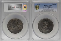 GERMANY. Johannes Gutenberg/Printing Press Quadricentennial Silver Medal, 1840. Loos (Berlin) Mint. PCGS SPECIMEN-63 Gold Shield.
51mm; 57.98 gms. Wa...