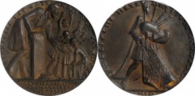 GERMANY. Cast Iron Medal, 1916. NGC MS-63 Brown.
Kienast-156A. By K. Goetz, diameter: 56 mm. Satirical depiction of British intrigues in Sweden, feat...