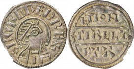 GREAT BRITAIN. Kings of Mercia. Penny, ND (ca. 868/70-874). London Mint; Ciallaf, moneyer. Burgred. ALMOST UNCIRCULATED.
S-938; N-423. Lunette type A...