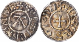 GREAT BRITAIN. Anglo-Viking. Penny, ND (ca. 895-918). Mint in East Anglia (Ipswich?); Reart, moneyer. St. Edmund memorial coinage. PCGS Genuine--Peck ...