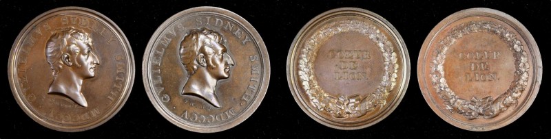 GREAT BRITAIN. Duo of Admiral Sir Sydney Smith Bronze Medals (2 Pieces), 1805. C...