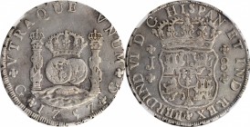 GUATEMALA. 8 Reales, 1757-G J. Guatemala Mint. Ferdinand VI. NGC VF Details--Cleaned.
KM-18; Gil-G-8-4b; Yonaka-G8-57b. RARE variety with no pellet s...