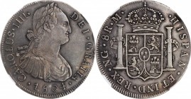 GUATEMALA. 8 Reales, 1804-NG M. Guatemala Mint. Charles IV. NGC EF-40.
KM-53; Cal-Type 74#635. Wholesome lightly circulated crown with even dark gray...