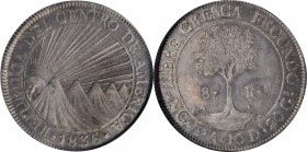 GUATEMALA. Central American Republic. 8 Reales, 1836-NG BA. Guatemala Mint. NGC AU-55.
KM-4. Lightly toned with a better strike than is typically enc...