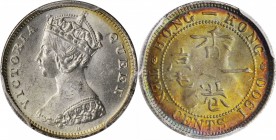 HONG KONG. 10 Cents, 1900-H. Heaton Mint. Victoria. PCGS MS-64 Gold Shield.
KM-6.3. Bright obverse with multicolor toning on the reverse.
Estimate: ...