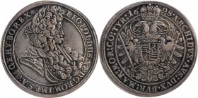 HUNGARY. Taler, 1698-KB. Kremnica Mint. Leopold I. NGC EF-45.
Dav-3264; KM-214.8; Huszar-1374. A wholesome circulated Taler with even wear and dark t...