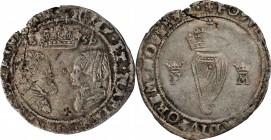 IRELAND. Groat (4 Pence), 1556. London Mint; im: Cinquefoil. Philip & Mary. NGC VF-35.
2.92 gms. S-6501A. A pleasing example of SCARCE type that almo...