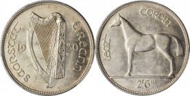 IRELAND. 1/2 Crown, 1930. PCGS AU-58 Gold Shield.
KM-8. Lustrous with a bit of wear on the reverse but still very handsome.
Estimate: $100.00- $200....