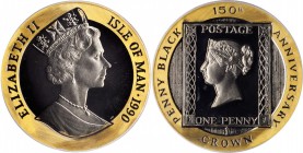 ISLE OF MAN. Crown, 1990. Pobjoy Mint. PCGS GEM PROOF Deep Cameo.
Fr-59; KM-267b. Estimated Mintage: 1,000. Commemorating the 150th anniversary of th...