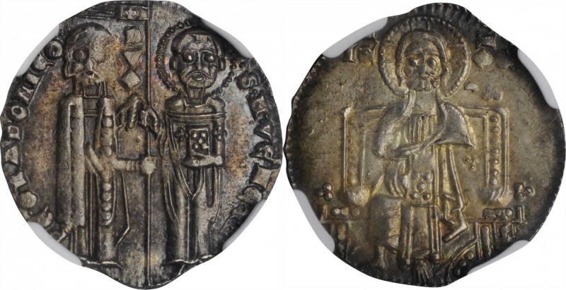 ITALY. Venice. Grosso, ND (1289-1311). Pietro Gradenigo. NGC MS-64.
2.20 gms. P...
