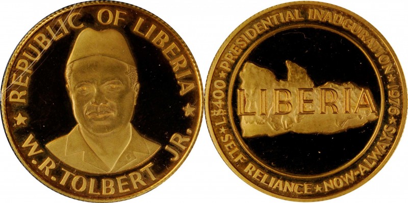 LIBERIA. 400 Dollars, 1976. PROOF UNCIRCULATED.
Fr-12; KM-35. Mintage: 25. Proo...