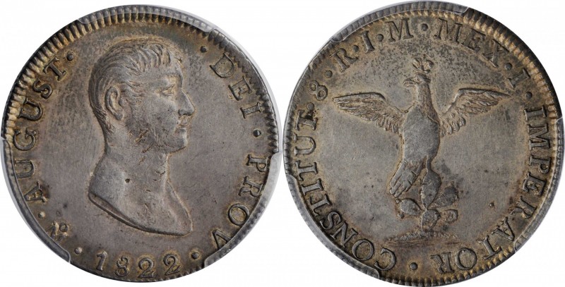 MEXICO. 8 Reales, 1822-Mo JM. Mexico City Mint. Augustin I Iturbide. PCGS AU-53 ...