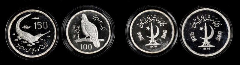 PAKISTAN. Conservation Series Silver Proof Pair (2 Pieces), 1976. Royal Mint. GE...