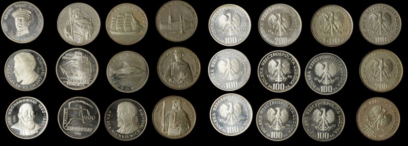 POLAND. Silver Probas (Patterns) (12 Pieces), 1975-82. Average Grade: UNCIRCULAT...