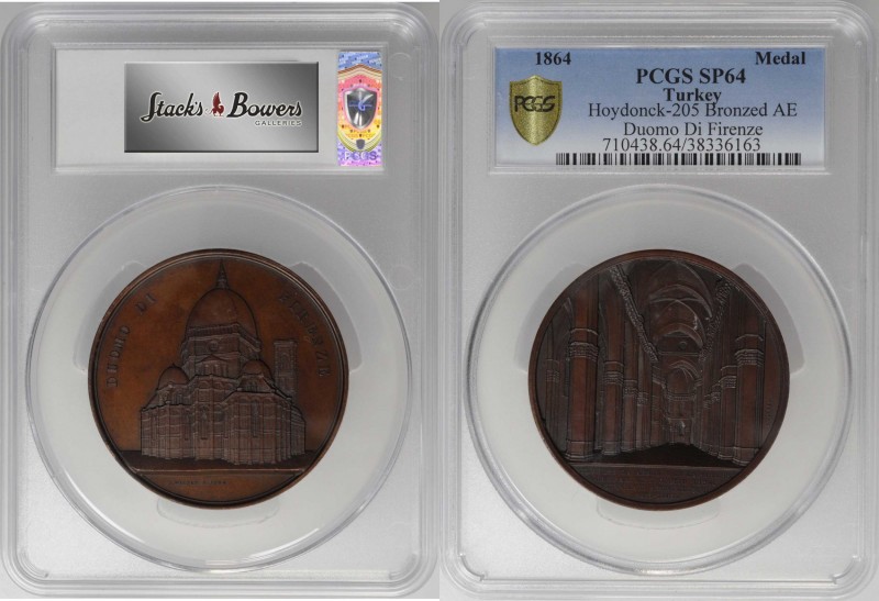 ITALY. Duomo of Florence Bronze Medal, 1864. PCGS SPECIMEN-64 Gold Shield.
59 m...