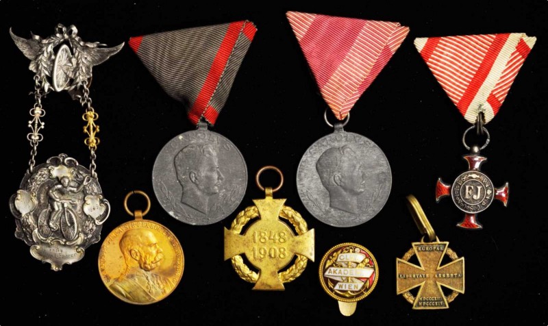 AUSTRIA. Septet of Military and Civilian Award Medals (7 Pieces), 19th to 20th C...