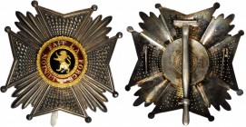 BELGIUM. Order of Leopold, Instituted 1832. Grand Officer's Breast Star. NEAR MINT.
86 x 84 mm. Barac-188; Werlich-138. Problem-free enamels and choi...