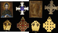 ITALY. Vatican. Order of the Holy Sepulcher -- Knight's Badge and Two Related Items (3 Pieces). Grade Range: EF to UNC.
Barac-412. The order's suspen...