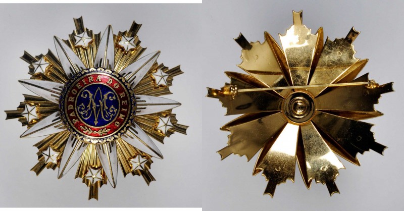 PORTUGAL. Order of Villa Vicosa Commander's Breast Star, Instituted 1818. NEAR M...