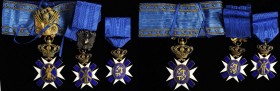 MIXED LOTS. Ordine Equestre Amalfitano Di Sant Andrea Apostolo Badge Sets (3 Pieces). Average Grade: EXTREMELY FINE.
Two are in Blue Presentation cas...