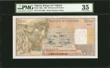 ALGERIA. Banque de L'Algerie. 50 Nouveaux Francs, 1959. P-120a. PMG Choice Very Fine 35.
A colorful and eye appealing design with Pythian Apollo on f...