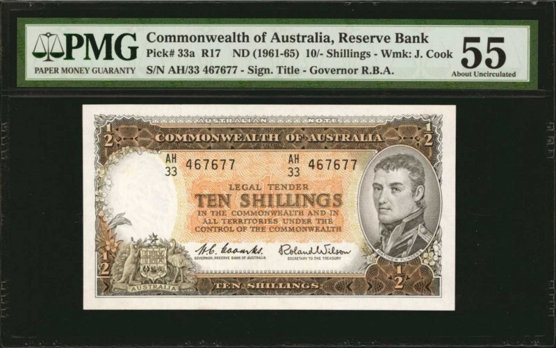 AUSTRALIA. Commonwealth of Australia. 10 Shillings, ND (1961-65). P-33a. PMG Abo...