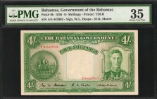 BAHAMAS. Government of the Bahamas. 4 Shillings, 1936. P-9b. PMG Choice Very Fine 35.
Printed by TDLR. Signature combination of W.L. Heape & W.K. Moo...