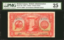 BRITISH GUIANA. British Administration. 1 Dollar, 1938. P-12b. PMG Very Fine 25.
Earlier date for King George VI and Kaieteur Falls type. Very nice a...