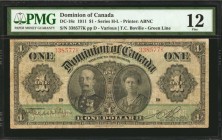 CANADA. Dominion of Canada. 1 Dollar, 1911. DC-18c. PMG Fine 12.
Printed by ABNC. Series H-L. Signatures of T.C. Boville and countersigner at left. G...