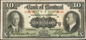 CANADA. Bank of Montreal. 10 Dollars, 1931. CH #505-58-04. Very Fine.
An evenly circulated example of this 10 Dollars note.
Estimate: $50.00- $100.0...