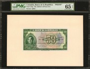 COLOMBIA. Banco de la Republica. 50 Pesos Oro, January 1, 1926. P-375p. Face & Back Proofs. Mixed PMG Graded Notes.
2 pieces in lot. The highest deno...