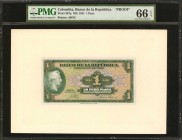 COLOMBIA. Banco de la Republica. 1 Peso Plata, January 1, 1941. P-387p. Face & Back Proofs. Mixed PMG Graded Notes.
2 pieces in lot. A war period iss...