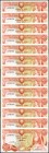 CYPRUS. Central Bank of Cyprus. 50 Cents, 1988. P-52. Uncirculated.
13 pieces in lot. A large grouping of 50 Cent notes, all in Uncirculated grades....