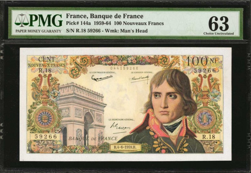 FRANCE. Banque de France. 100 Nouveaux Francs, 1959. P-114a. PMG Choice Uncircul...