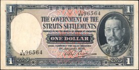 STRAITS SETTLEMENTS. Government of the Straits Settlements. 1 Dollar, 1935. P-16b. Very Fine.
Last date of this nice King George V type. Bright blue ...