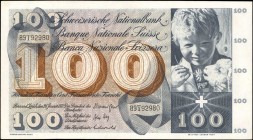 SWITZERLAND. Schweizerische Nationalbank. 100 Franken, 1972. P-49n. About Uncirculated.
A large format 100 Franken note. Child with small lamb seen a...