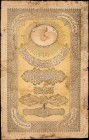 TURKEY. Treasury. 20 Kurus, ND (1855-57). P-26. Good.
Scarce double Seal of Safveti. Vertical format. Black with light green and blue under-print. Ap...