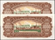YUGOSLAVIA. Narodna Banka. 1000 Dinara, 1955. P-71b. Uncirculated.
2 pieces in lot. A duo of 1000 Dinara notes, both in Uncirculated condition.
Esti...