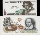 TDLR Test Notes. P-Unlisted. ND. Uncirculated.
2 pieces in lot. Two test notes from De La Rue Giori S.A. Designed and engraved by Organization Giori....