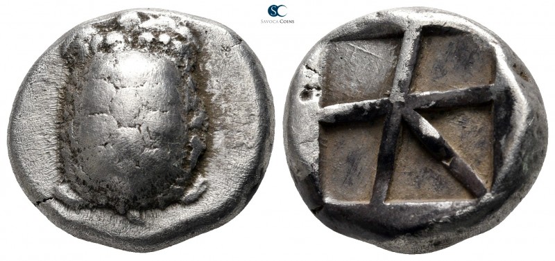 Islands off Attica. Aegina circa 456-431 BC.
Stater AR

21 mm., 12,05 g.

L...