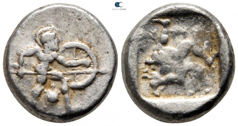 Pamphylia. Aspendos circa 465-430 BC. 
Stater AR

22 mm., 10,93 g.

Warrior...