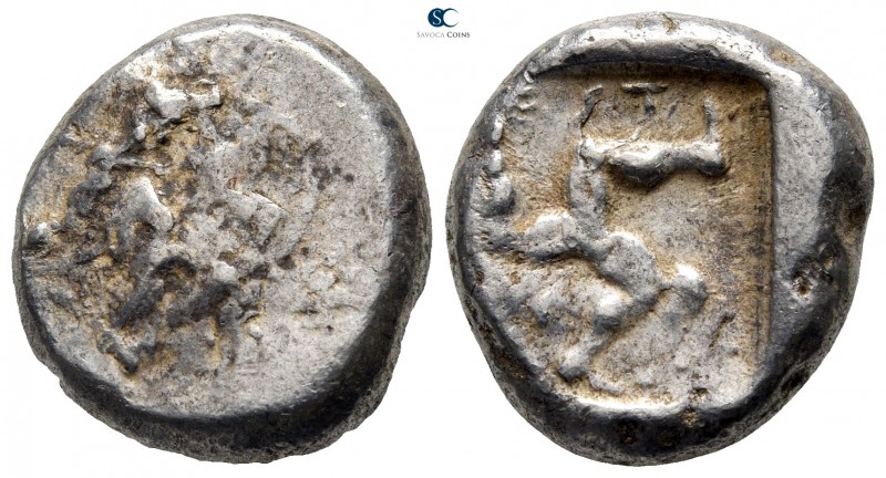 Pamphylia. Aspendos circa 465-430 BC. 
Stater AR

20 mm., 10,94 g.

Warrior...