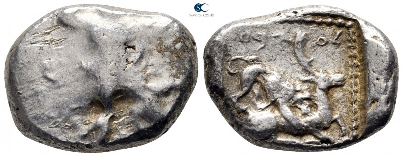 Cyprus. Kition. Azbaal circa 449-425 BC. 
Stater AR

25 mm., 10,93 g.

Hera...